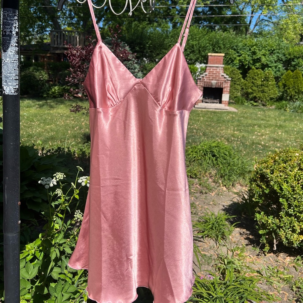 Pink slip dress